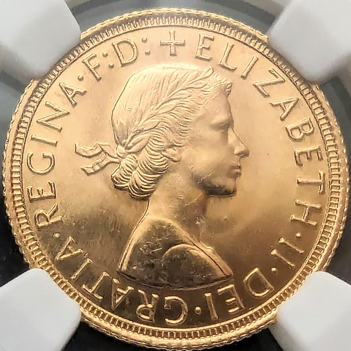 金貨 鑑定 1965年 イギリス ヤングヤング エリザベス二世女王 1ソブリン金貨 1SOV ロイヤルミント 鑑定 NGC MS64 ゴール –  アンティーク奈良