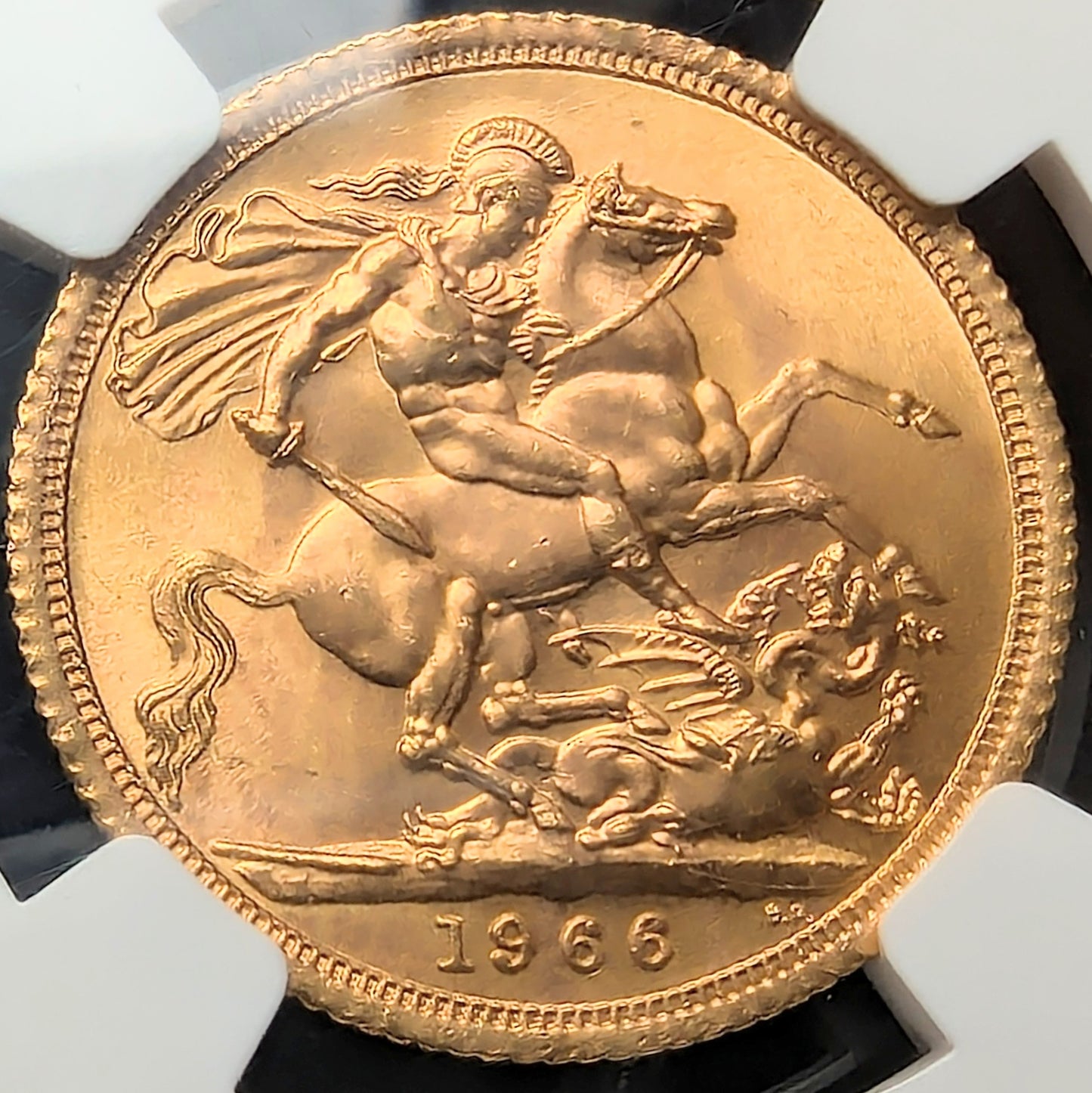 1966年 イギリス ヤングヤング エリザベス二世女王 1ソブリン金貨 1SOV ロイヤルミント 鑑定 NGC MS65 ゴールドコイン