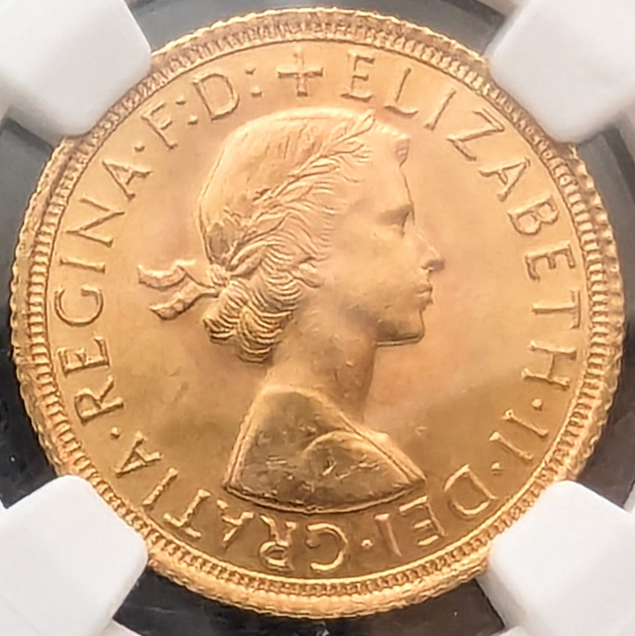 1966年 イギリス ヤングヤング エリザベス二世女王 1ソブリン金貨 1SOV ロイヤルミント 鑑定 NGC MS65 ゴールドコイン