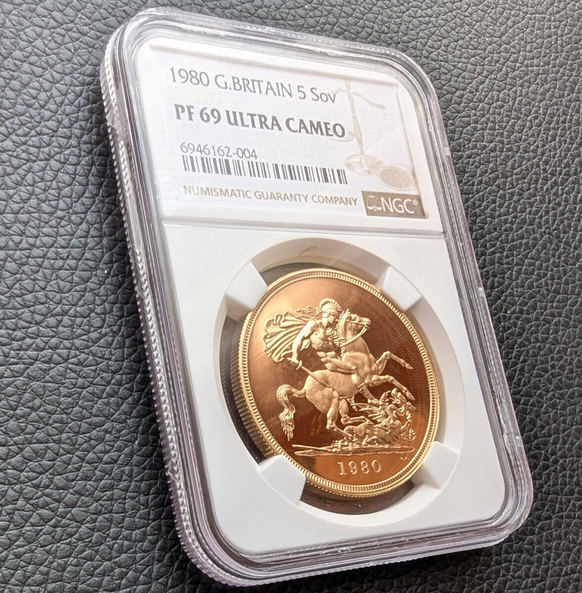 金貨 高鑑定 NGC PF69UC イギリス 1980年 ヤング エリザベス 5ソブリン 5ポンドプルーフ金貨 5Sov ロイヤルミント ゴールドコイン