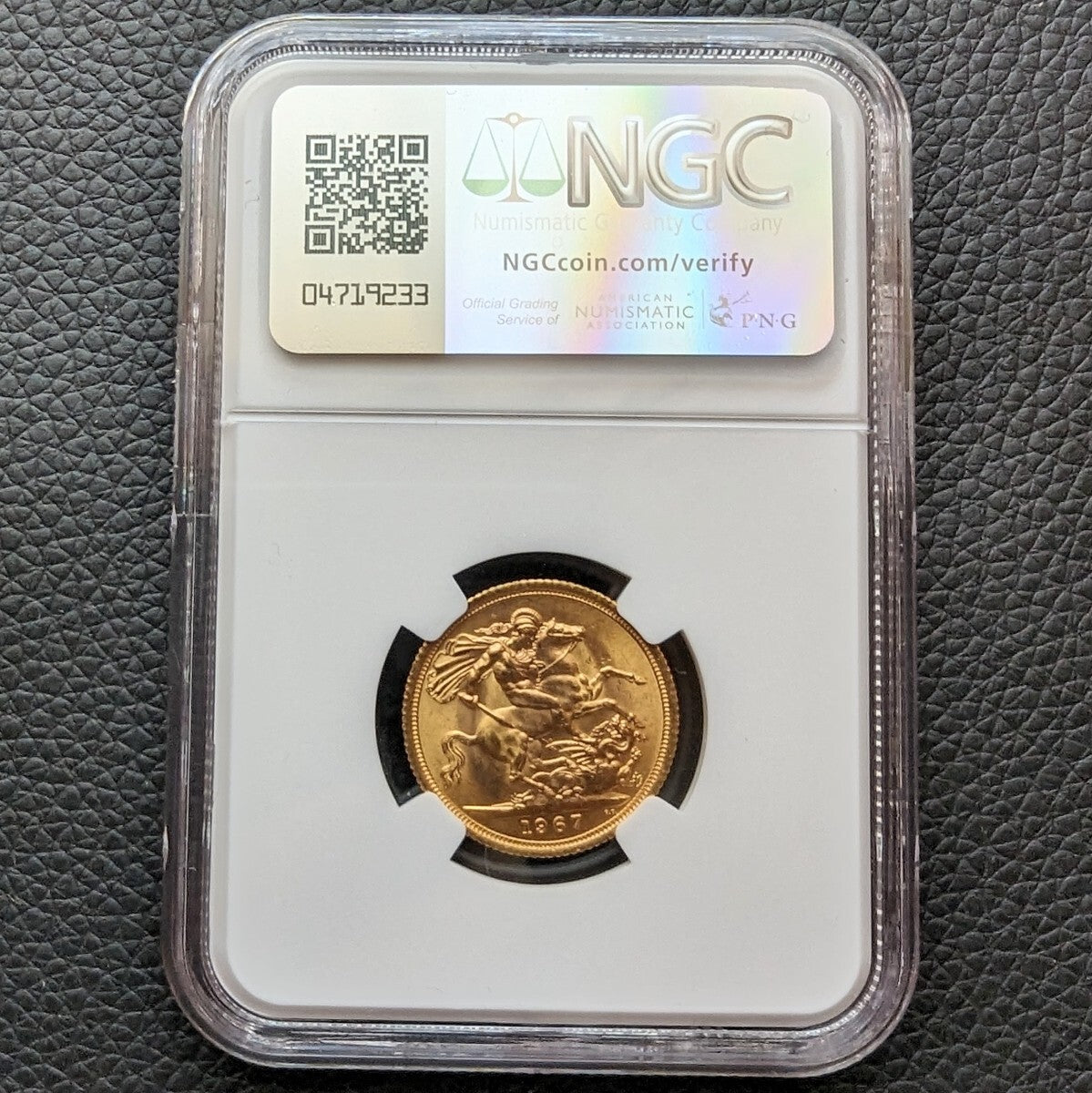 金貨 鑑定 1967年 イギリス ヤングヤング エリザベス二世女王 1ソブリン金貨 1SOV ロイヤルミント 鑑定 NGC MS64 ゴールドコイン