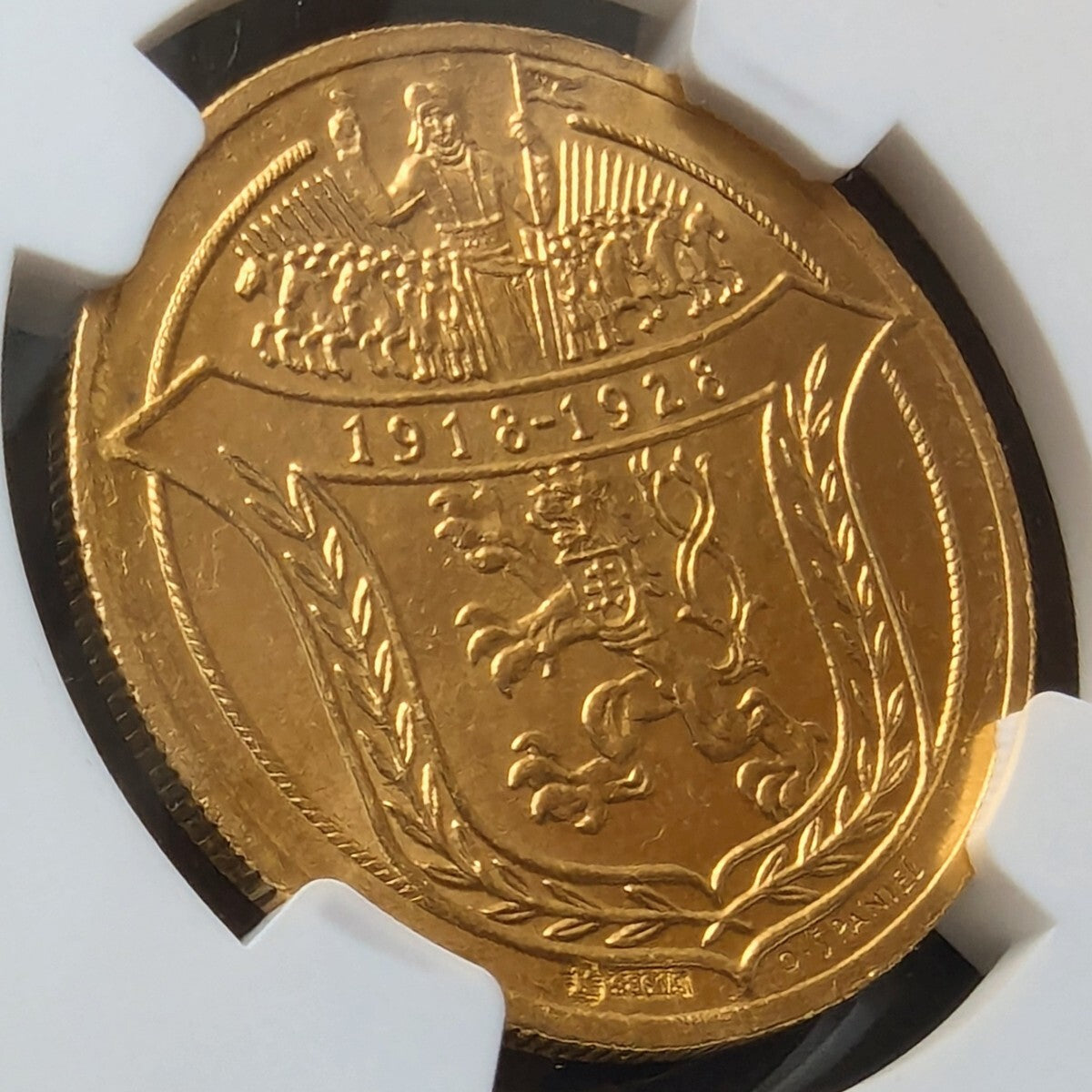 金貨 鑑定 1928年 チェコスロバキア 建国10周年記念 4ダカット金貨 鑑定 NGC MS63 GOLD ゴールド アンティークコイン –  アンティーク奈良