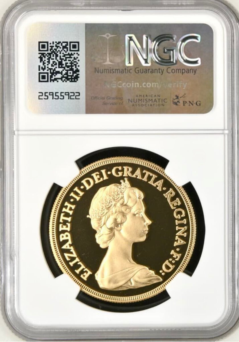 金貨 高鑑定 NGC PF69UC イギリス 1980年 ヤング エリザベス 5ソブリン 5ポンドプルーフ金貨 5Sov ロイヤルミント ゴールドコイン