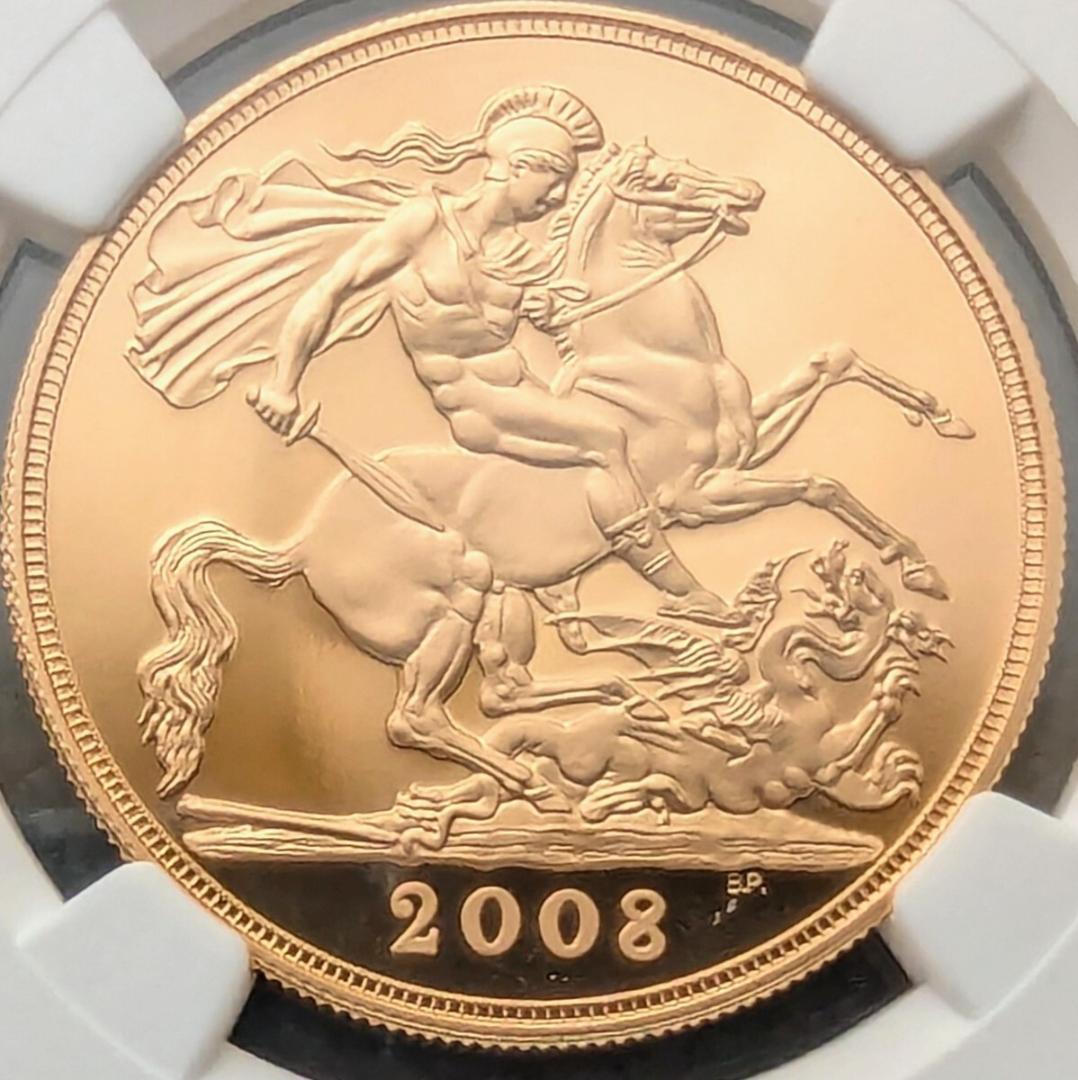 金貨 最高鑑定 NGC PF70UC イギリス 2008年 エリザベス女王 5ソブリン 5ポンドプルーフ金貨 5Sov 英国ロイヤルミント –  アンティーク奈良