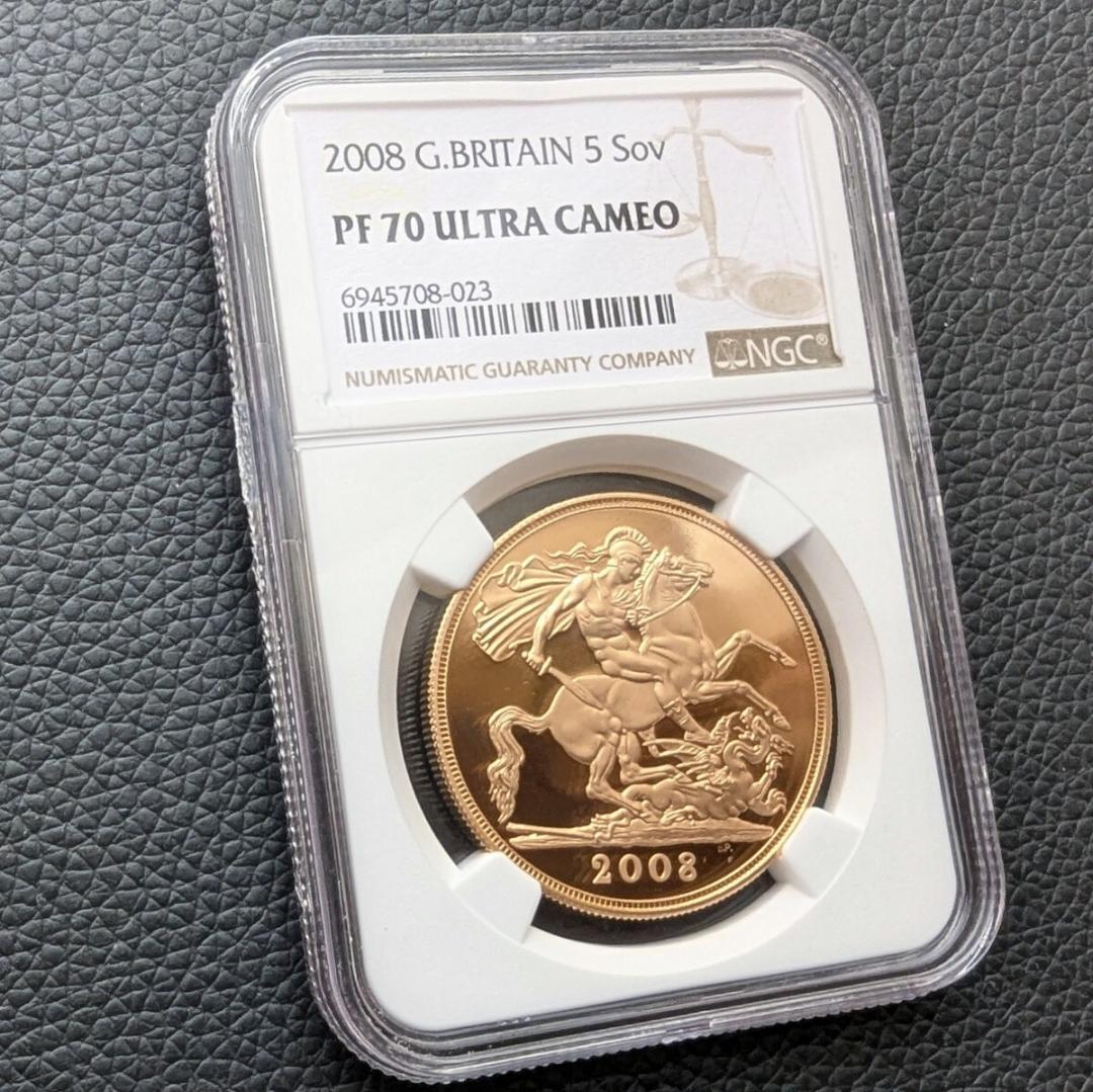 金貨 最高鑑定 NGC PF70UC イギリス 2008年 エリザベス女王 5ソブリン 5ポンドプルーフ金貨 5Sov 英国ロイヤルミント –  アンティーク奈良